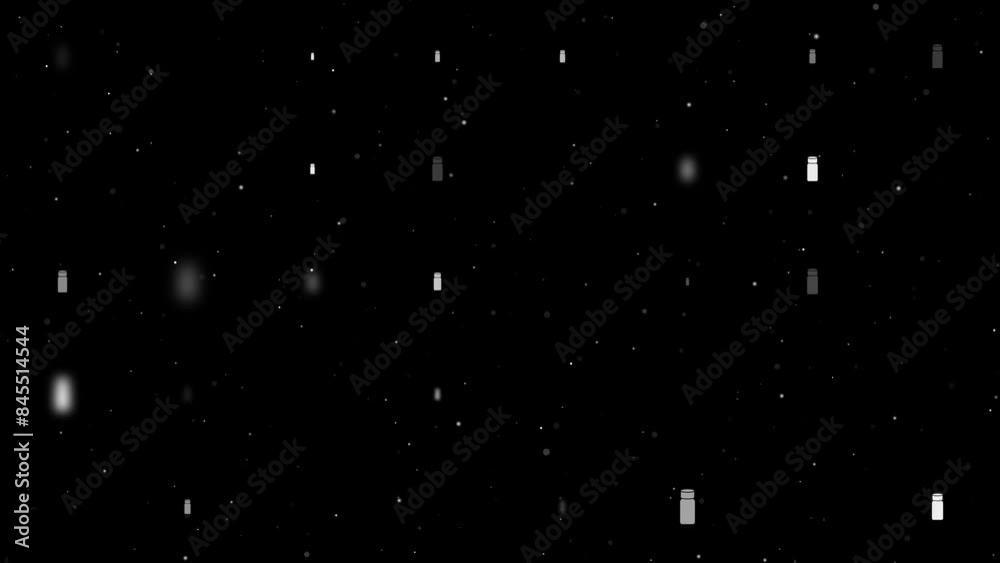 Poster template animation of evenly spaced salt shaker symbols of different sizes and opacity. animation of