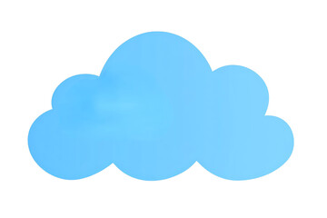 Blue cloud, isolated on transparent background cutout, perfect for weather-related designs, digital art, or graphic resources.