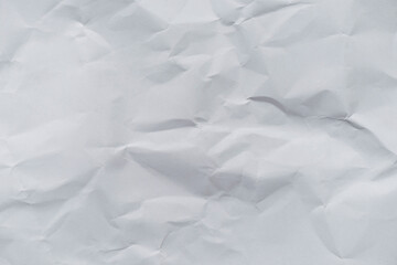 White crumpled paper for background and texture