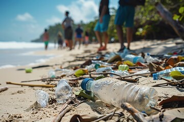 Obraz premium volunteers collecting garbage