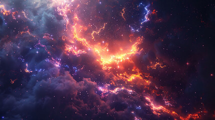 Naklejka premium Colorful cosmic nebulae Celestial wonders Cosmic starry sky concept illustration