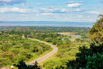 Beatiful view of Lake Manyara from Magara Mountanis, Tanzania 