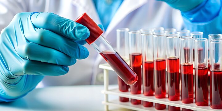 Bluttest mit R&ouml;hrchen mit Blut