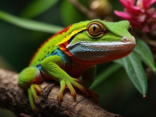 Fototapeta premium Beautiful Madagascar giant day gecko closeup