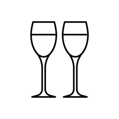 Champagne Glasses vector icon