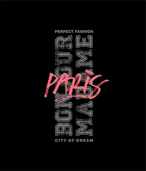 Bonjour paris, typography graphic design, for t-shirt prints, vector illustration. © goank graphic