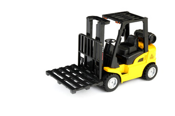 Forklift truck model isolated on white