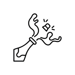 Champagne Bottle Pop vector icon