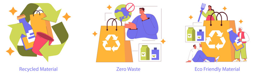 Sustainable Materials. Flat Vector Illustration