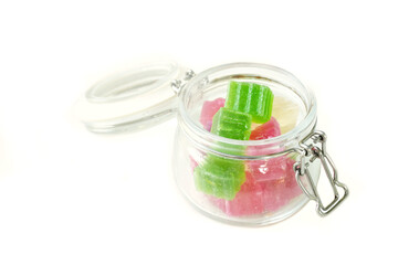 Crispy Jelly in glass of bottle Thai Traditional Dessert