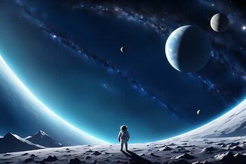 Fototapeta premium Then something amazing happened on the space, planet, galaxy. 