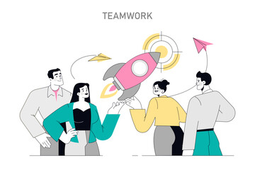 Soft Skills Flat Vector illustration.