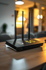 Wife router on the table at home