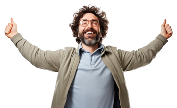 PNG Man with arms outstretched adult white background excitement.