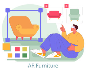 immersive marketing. Flat Vector Illustration