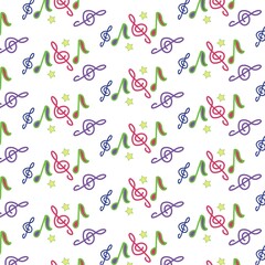 Musical notes white background