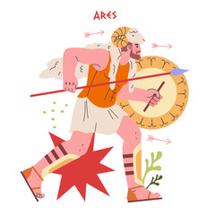 Obraz premium Ancient Greek Gods. Flat Vector Illustration