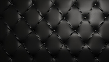Fototapeta premium Black leather upholstery on the headboard or sofa