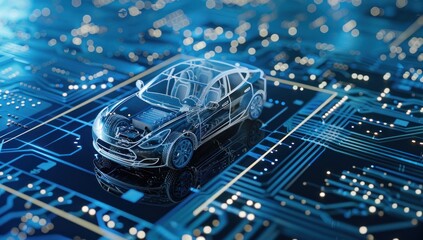 The Future of Automotive Technology: A Transparent Car on a Circuit Board