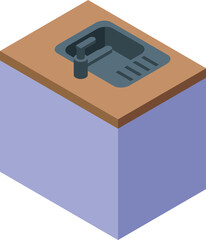 Clean and modern kitchen sink with a sleek faucet, perfect for washing dishes or preparing food