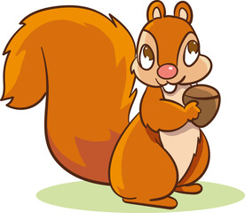 Vector of cartoon squirrel illustration on white © serkan