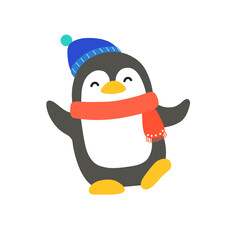 Cute Smiling Penguin Illustration. Animal Clipart.