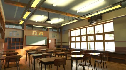 Modern school classroom design