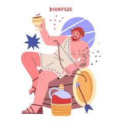 Ancient Greek Gods. Flat Vector Illustration