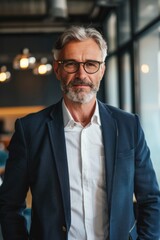 Fototapeta premium Confident Senior Businessman in Stylish Suit