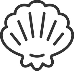 貝殻のアイコン（線画）のイラスト