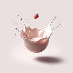 Strawberry milk splashes