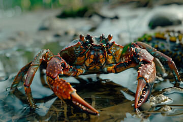Coconut Crab in natural habitat from a close perspective