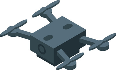 Modern drone flying, using camera for aerial photography and videography