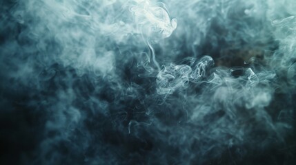 Mystical Blue Smoke Drifting on Dark Background