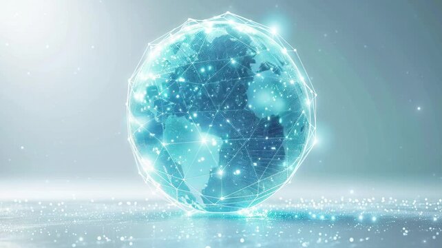white background with a blue globe