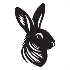 a beautiful rabbit head vector art illustration