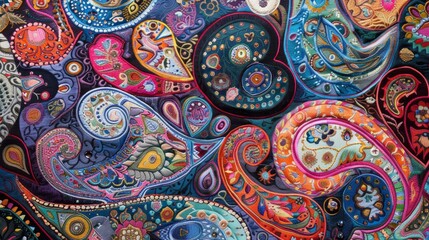 Obraz premium Vibrant Ethnic Fabric Patterns Closeup View