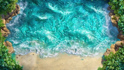 Fototapeta premium Elevate your device with the tranquil allure of the ocean's middle seen from great heights, perfect for relaxation and inspiration