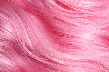 Fototapeta premium Beautiful young woman with long wavy pastel pink hair. Perfect hairstyle and hair coloring. Mermaid or unicorn color trendy hair. Beauty and fashion concept