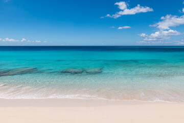 Maho beach, St Maarten. Tropical beach in the Caribbean. 