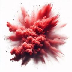 Explosión artificial de color rojo.