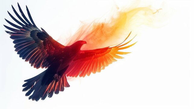 The flag of Germany with a black eagle, white background, super realistic, copy space