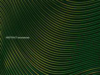 Premium background design with wavy green stripes pattern. Vector horizontal template for digital luxury business banner, contemporary formal invitation, luxury voucher, gift certificate, etc.