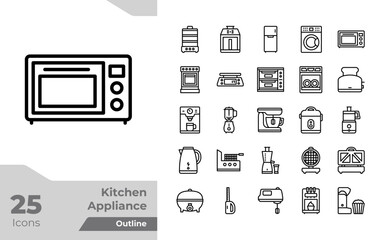 Kitchen Appliance Outline Icons