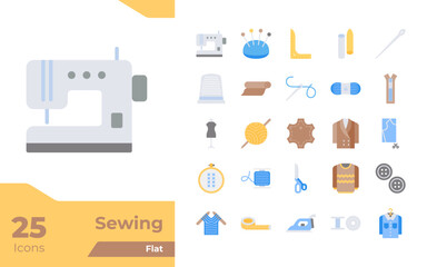 Preview Sewing Flat Icons
