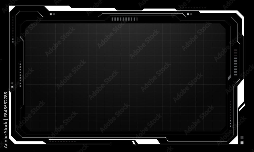 Poster hud frames white grey user interface elements design modern technology futuristic control panel scre
