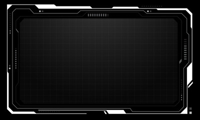 Hud frames white grey user interface elements design modern technology futuristic control panel screen digital hologram window gaming menu touching cyber monitor set on black background vector