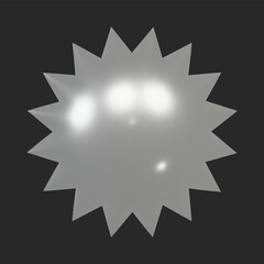 Realistic 3d star chrome y2k for web design. Trendy geometric silver element. Vector y2k illustration