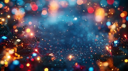 Fototapeta premium Bright and Colorful Festival of Lights Frame with Global