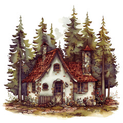 Naklejka premium Strange cottage in the forest - 1